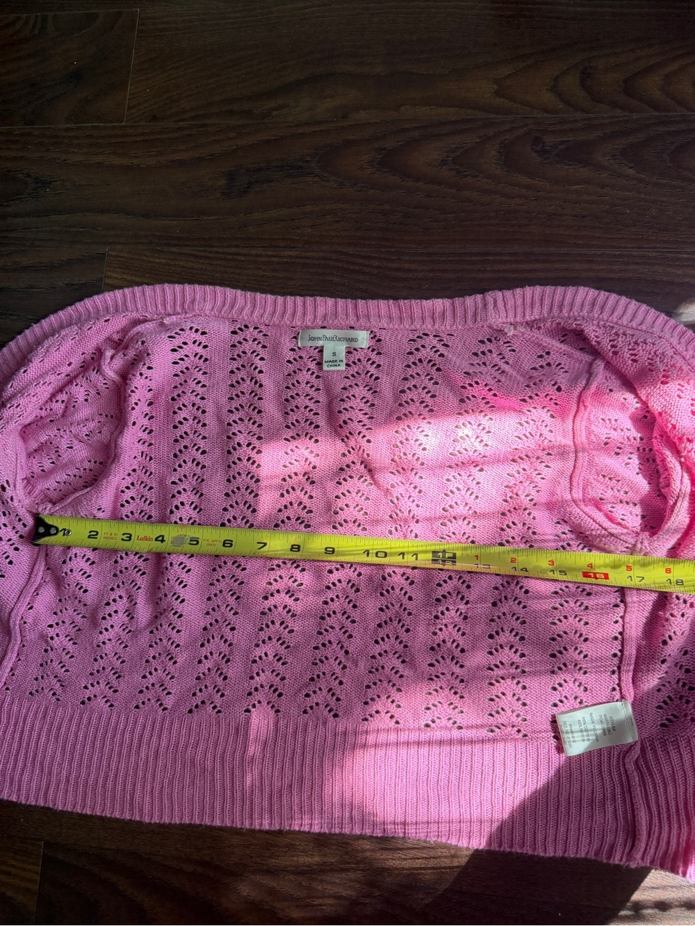 JohnPaulRichard Rose Pink Short-Sleeve Openwork V-Neck Cardigan - Picture 9 of 14
